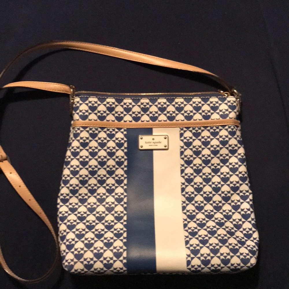 Kate Spade Messenger Bag - Blue/White/Tan